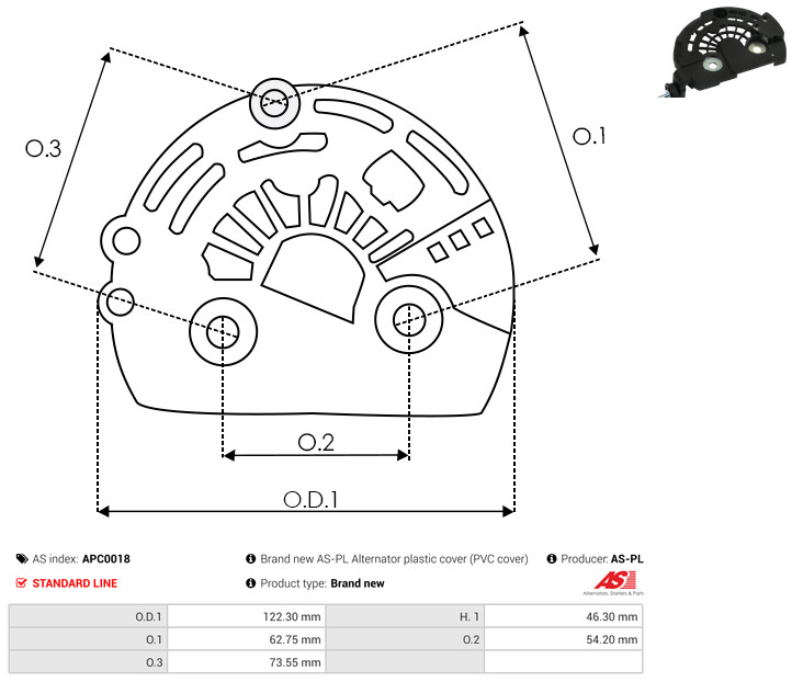 Protective Cap, alternator - APC0018 AS-PL