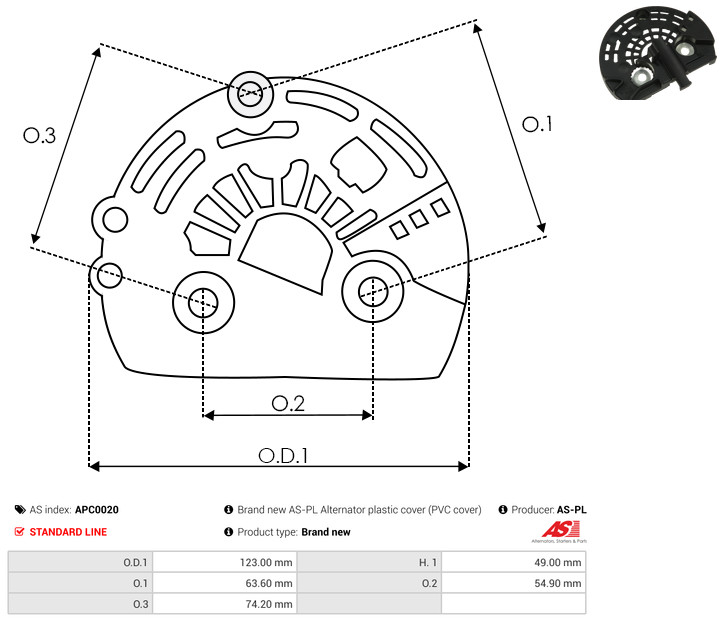 Protective Cap, alternator - APC0020 AS-PL