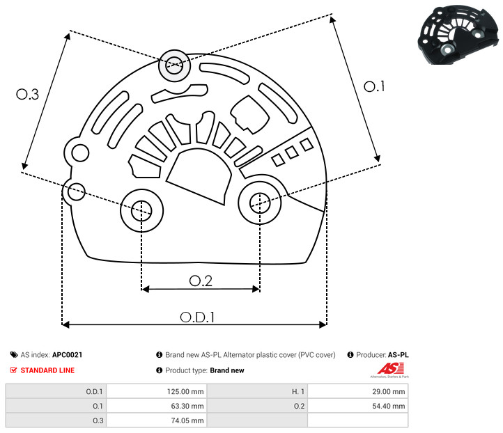 Protective Cap, alternator - APC0021 AS-PL