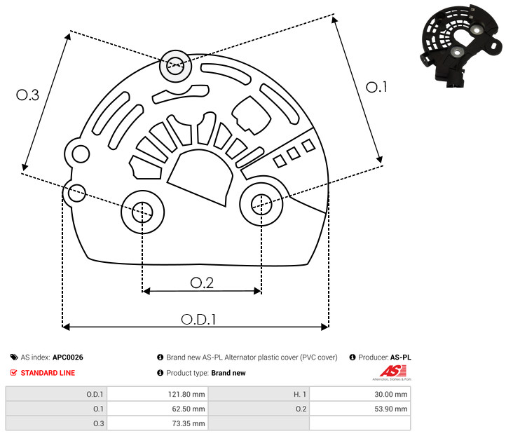 Protective Cap, alternator - APC0026 AS-PL