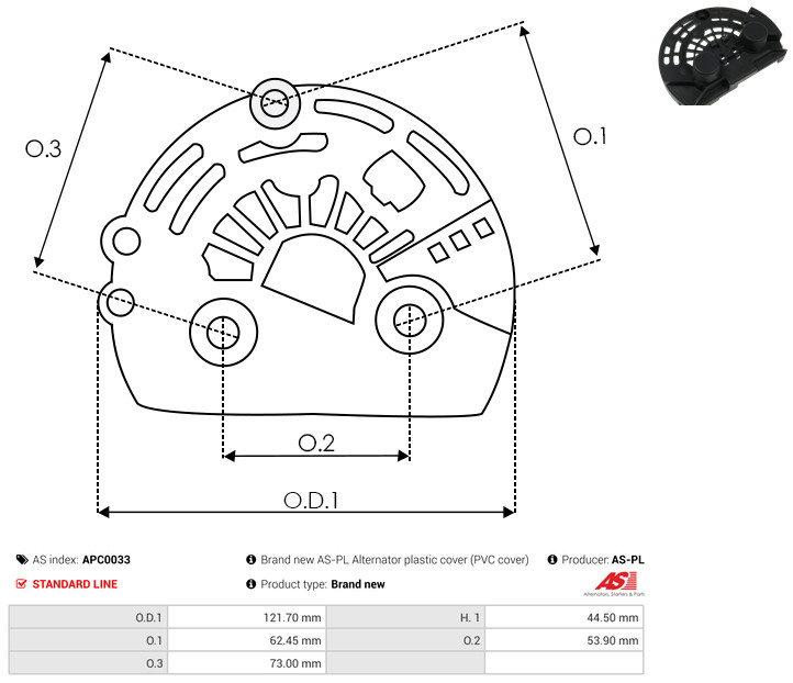 Protective Cap, alternator - APC0033 AS-PL