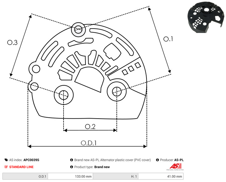 Protective Cap, alternator - APC0039S AS-PL