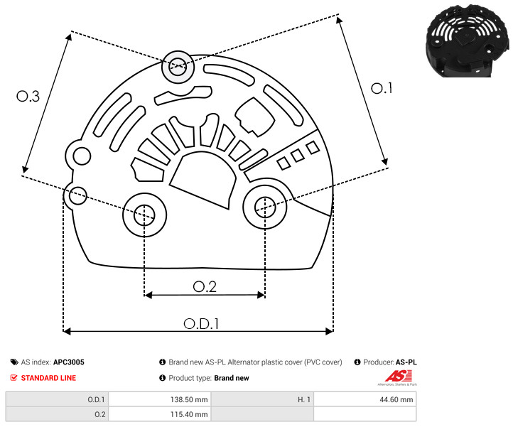 Protective Cap, alternator - APC3005 AS-PL