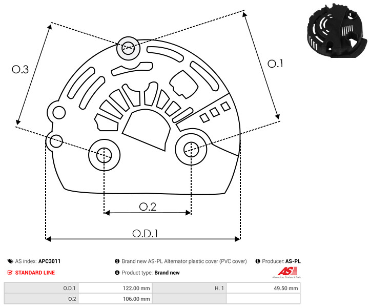 Protective Cap, alternator - APC3011 AS-PL