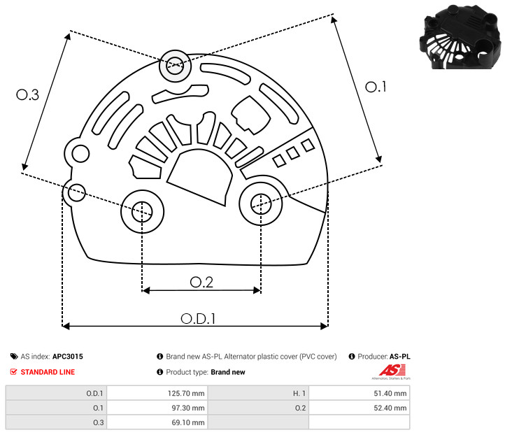 Protective Cap, alternator - APC3015 AS-PL