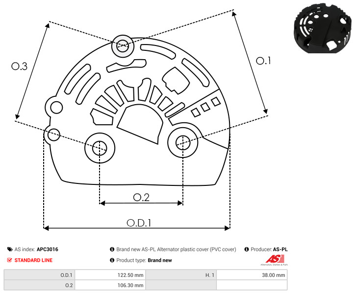 Protective Cap, alternator - APC3016 AS-PL
