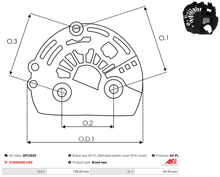 Protective Cap, alternator - APC3020 AS-PL