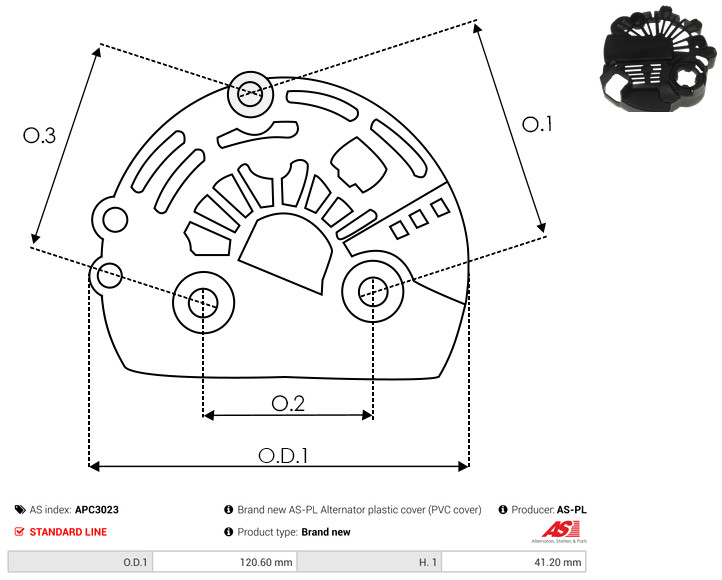 Protective Cap, alternator - APC3023 AS-PL