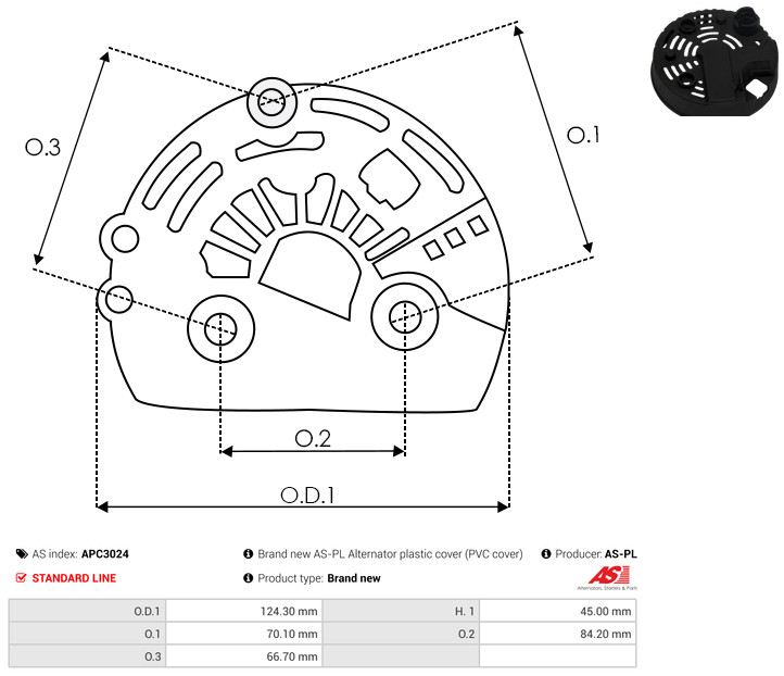 Protective Cap, alternator - APC3024 AS-PL