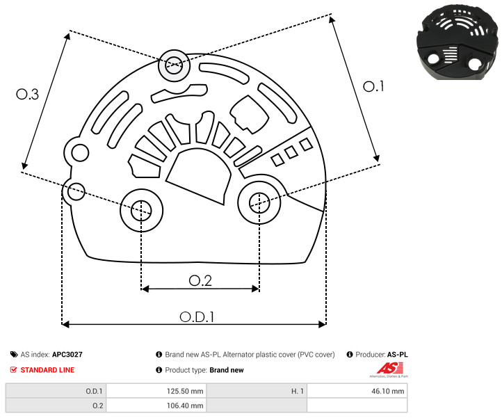 Protective Cap, alternator - APC3027 AS-PL