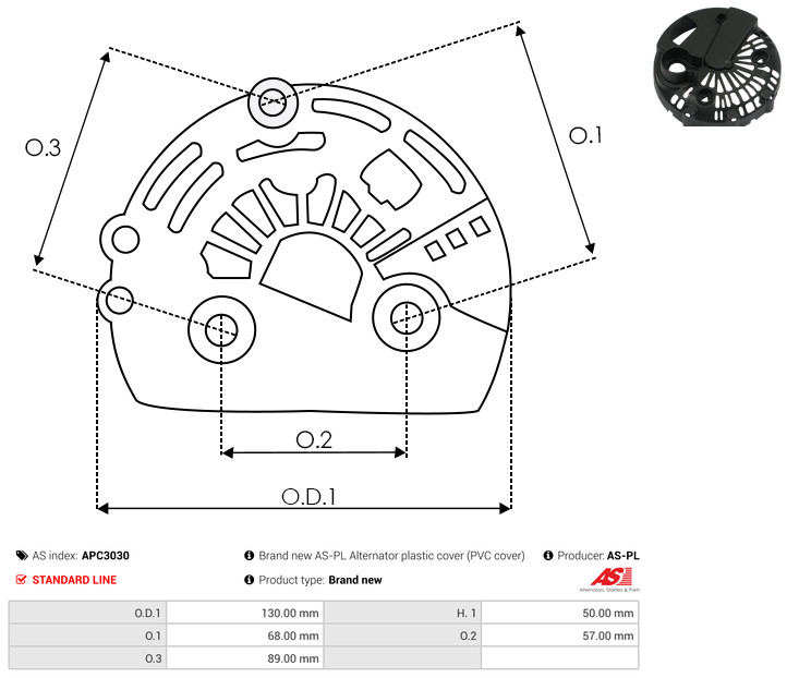 Protective Cap, alternator - APC3030 AS-PL
