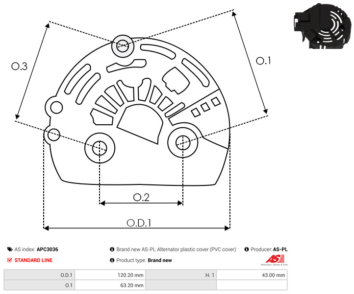 Protective Cap, alternator - APC3036 AS-PL