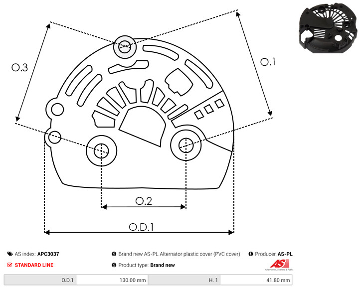 Protective Cap, alternator - APC3037 AS-PL
