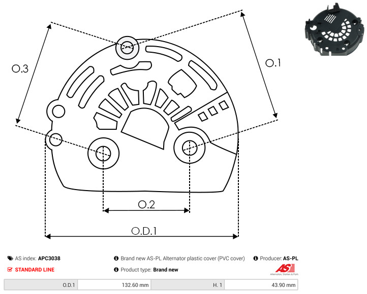 Защитная крышка, генератор - APC3038 AS-PL