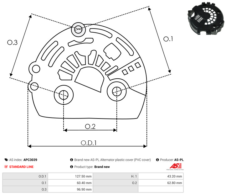Защитная крышка, генератор - APC3039 AS-PL