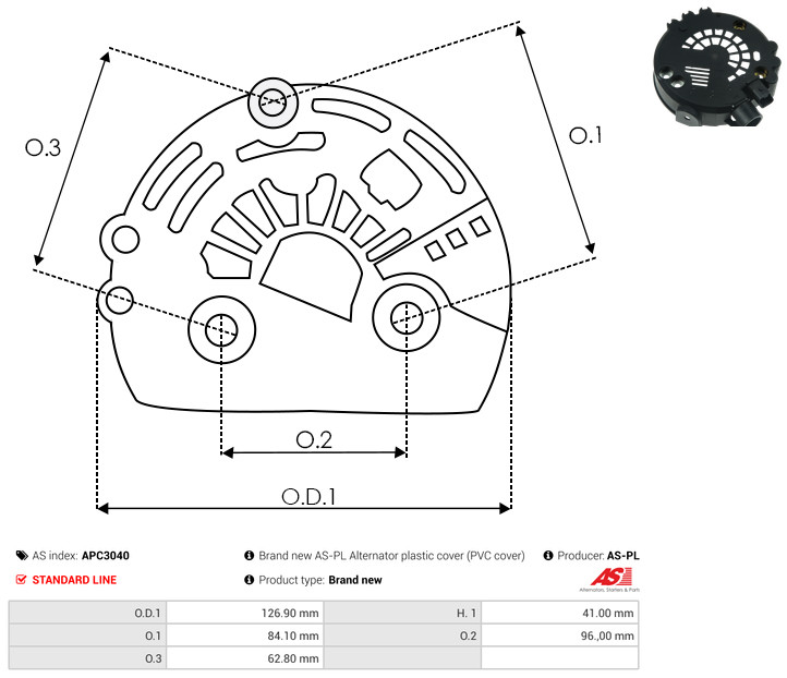 Protective Cap, alternator - APC3040 AS-PL