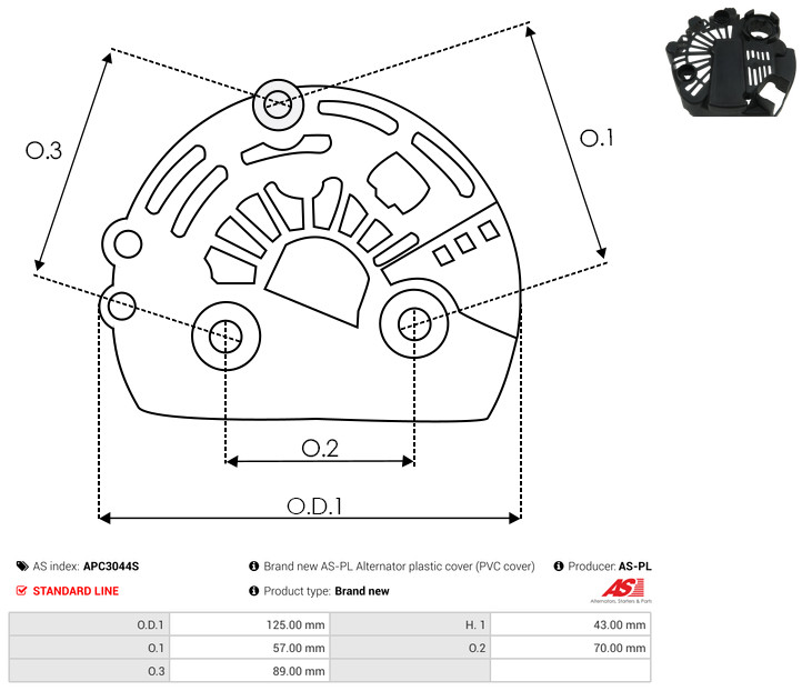 Protective Cap, alternator - APC3044S AS-PL
