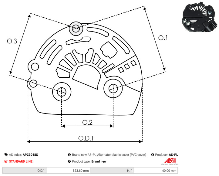 Protective Cap, alternator - APC3048S AS-PL