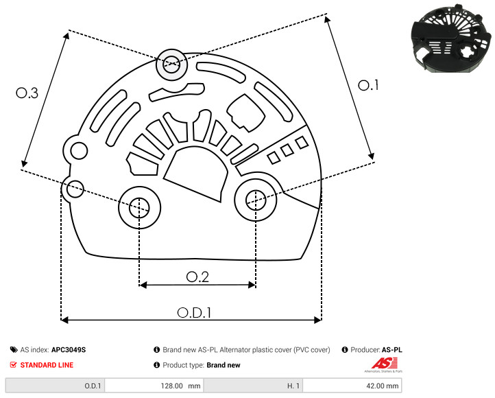 Protective Cap, alternator - APC3049S AS-PL