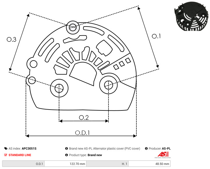 Protective Cap, alternator - APC3051S AS-PL