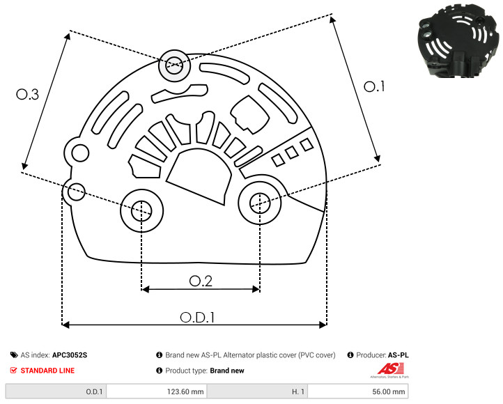 Protective Cap, alternator - APC3052S AS-PL