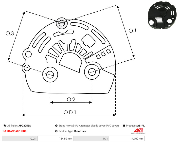 Protective Cap, alternator - APC3055S AS-PL