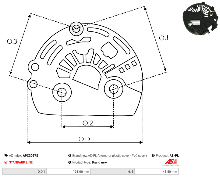 Protective Cap, alternator - APC3057S AS-PL