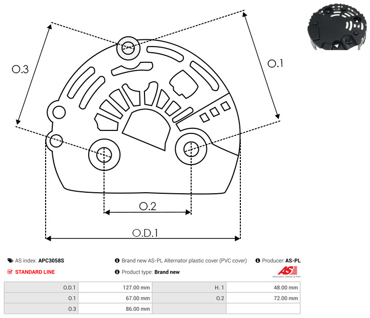 Protective Cap, alternator - APC3058S AS-PL