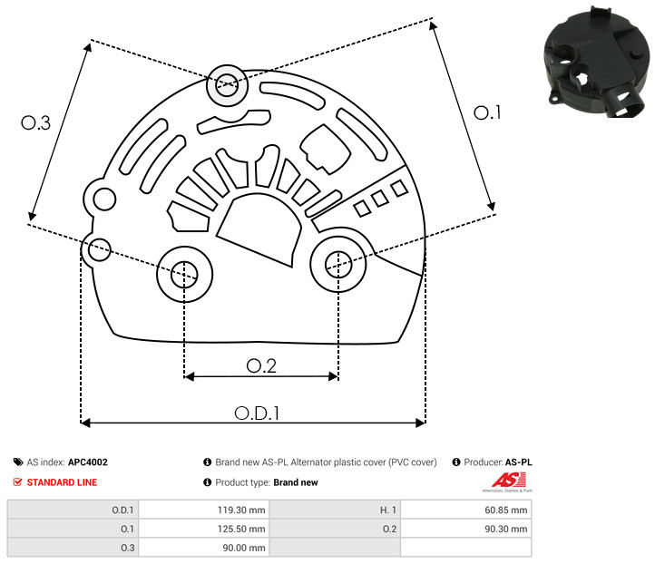Protective Cap, alternator - APC4002 AS-PL