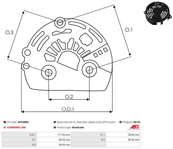 Protective Cap, alternator - APC4009 AS-PL