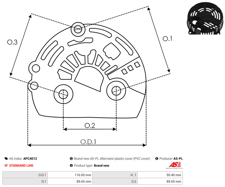 Protective Cap, alternator - APC4012 AS-PL