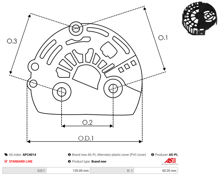 Protective Cap, alternator - APC4014 AS-PL