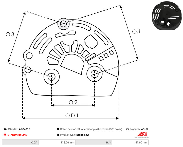 Protective Cap, alternator - APC4016 AS-PL