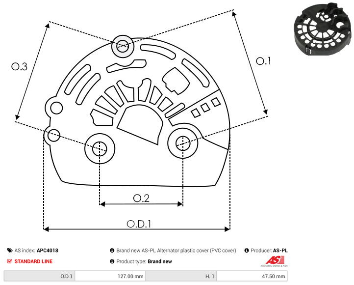 Protective Cap, alternator - APC4018 AS-PL