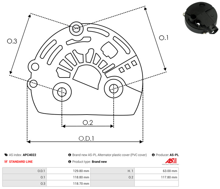Protective Cap, alternator - APC4022 AS-PL