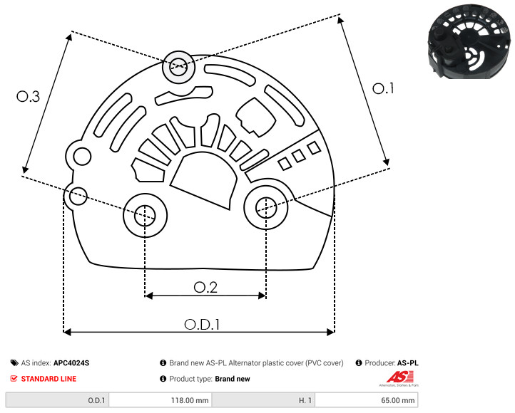 Protective Cap, alternator - APC4024S AS-PL