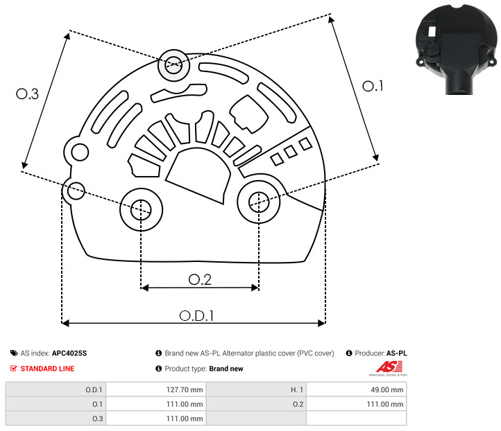 Protective Cap, alternator - APC4025S AS-PL