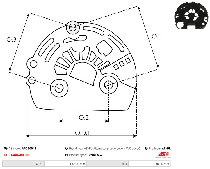 Protective Cap, alternator - APC5004S AS-PL