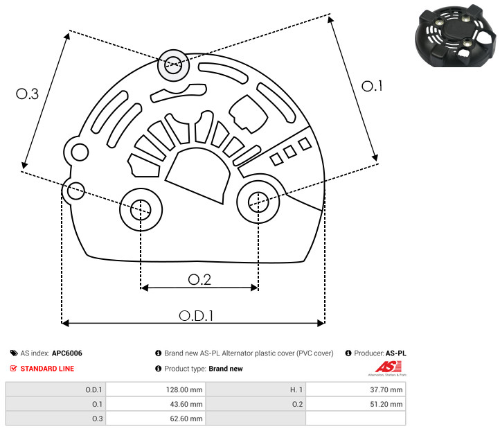 Protective Cap, alternator - APC6006 AS-PL