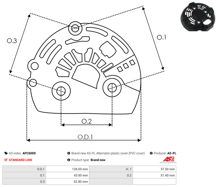 Protective Cap, alternator - APC6009 AS-PL