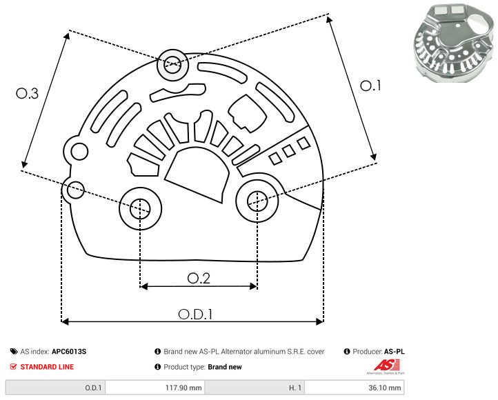 Protective Cap, alternator - APC6013S AS-PL