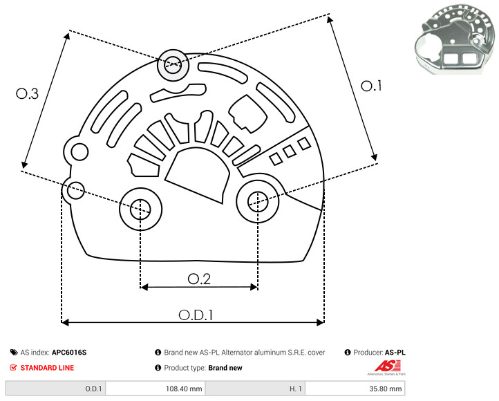 Protective Cap, alternator - APC6016S AS-PL