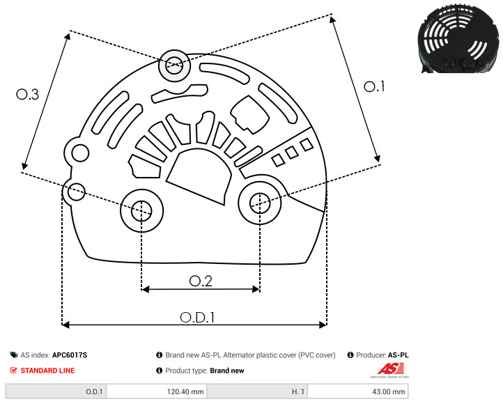 Protective Cap, alternator - APC6017S AS-PL