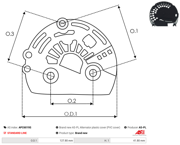 Protective Cap, alternator - APC6019S AS-PL