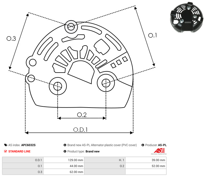 Protective Cap, alternator - APC6032S AS-PL