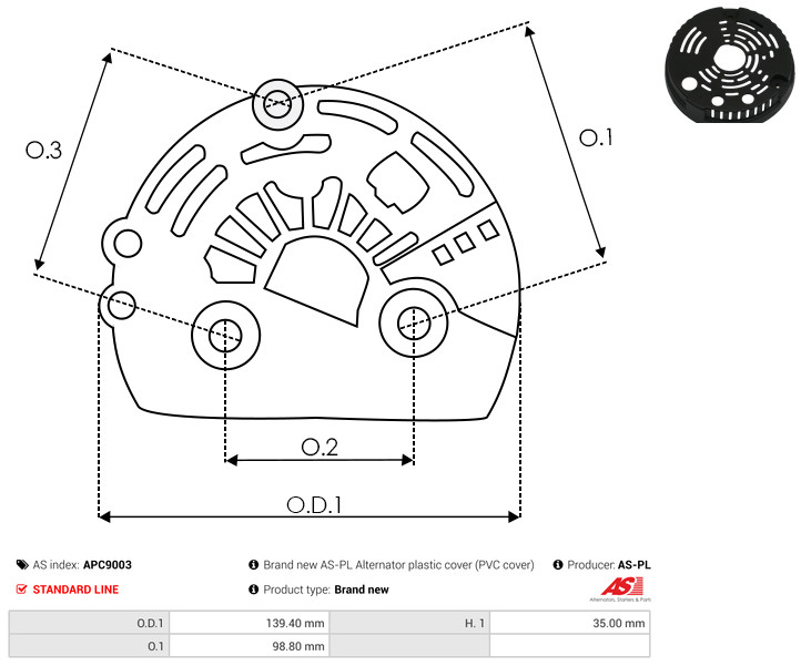 Protective Cap, alternator - APC9003 AS-PL