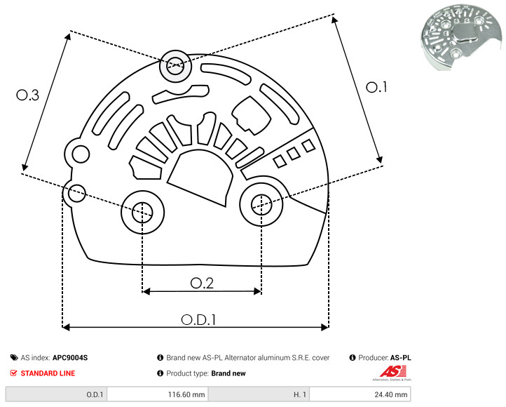 Protective Cap, alternator - APC9004S AS-PL