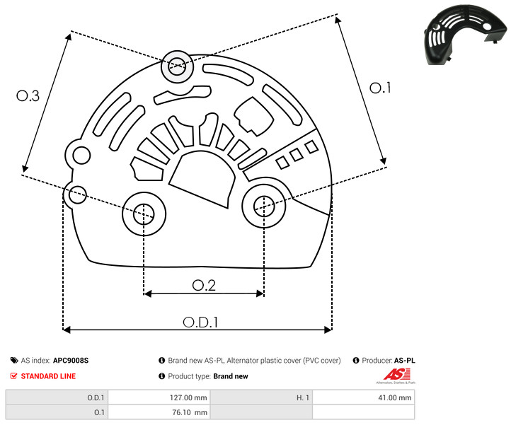 Protective Cap, alternator - APC9008S AS-PL