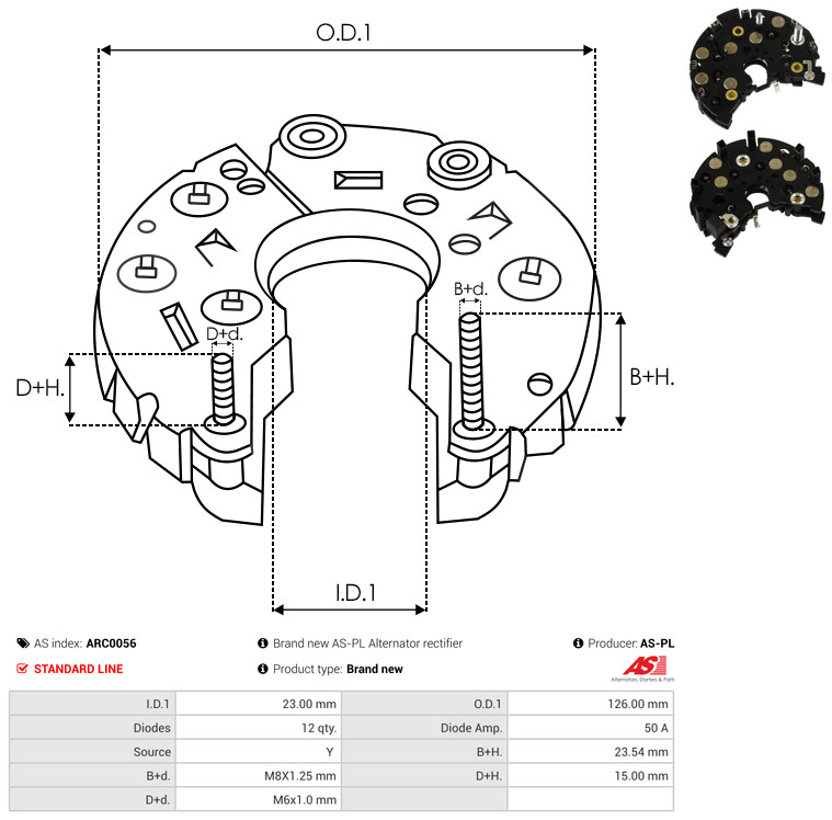 Rectifier, alternator - ARC0056 AS-PL