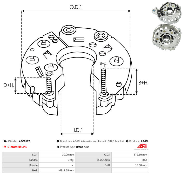 Protective Cap, alternator - ARC0177 AS-PL